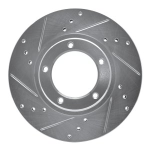 Toyota Tacoma Brake Rotor (1) - Front Left - R1 Concepts - Drilled & Slotted - Silver - `95-`04